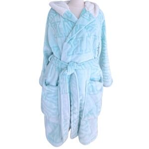 Victoria's Secret Pink The Cozy Soft Short Sherpa Robe Green Aqua M/L Soft Girl
